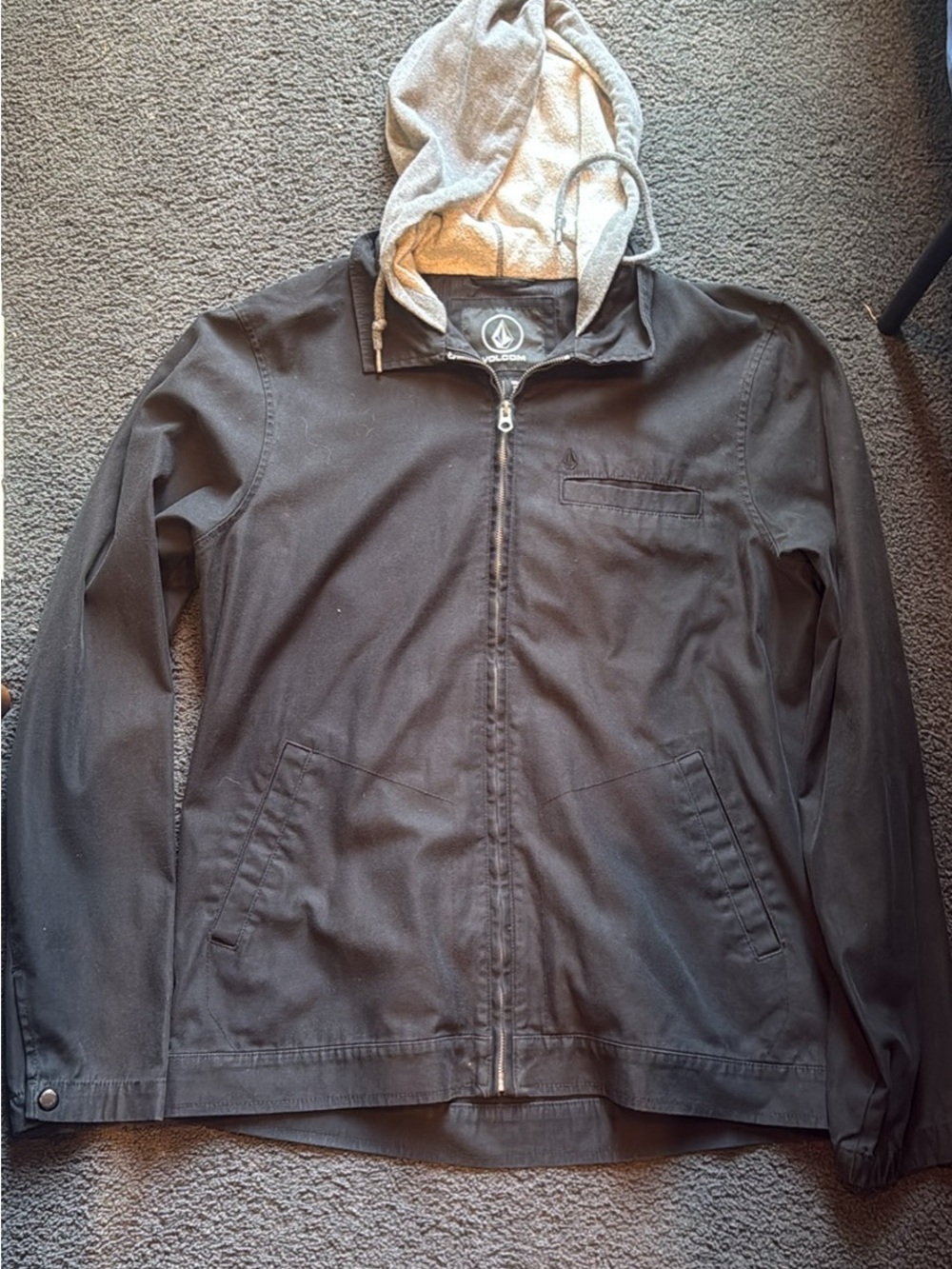 Volcom Men’s Black Zip-Up Hooded Jacket